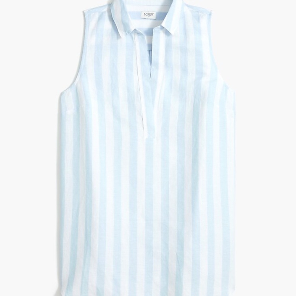 J.CREW | Blue White Sleeveless Striped Top Blouse Top Size XS